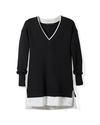Long-Sleeve Mixed-Media Tunic