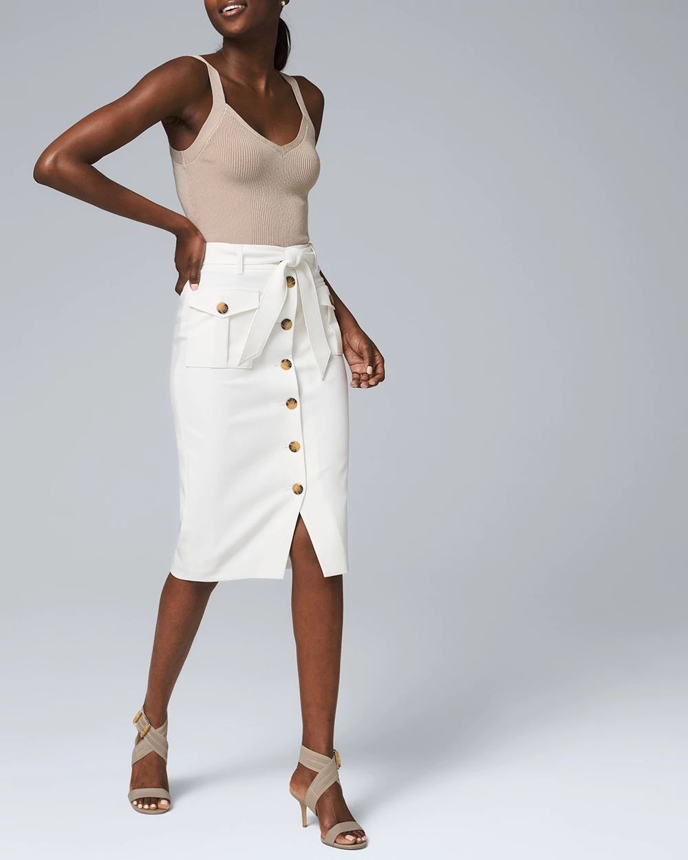 Cargo Pencil Skirt with Removable Belt