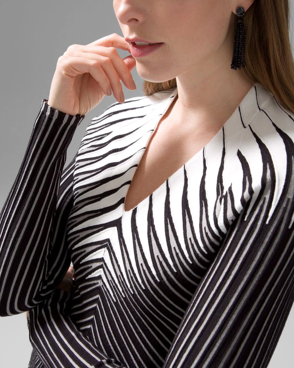 High Contrast Peplum Sweater
