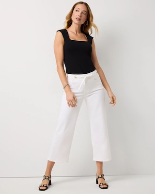 Grommet High Rise Wide Leg Crop Jean