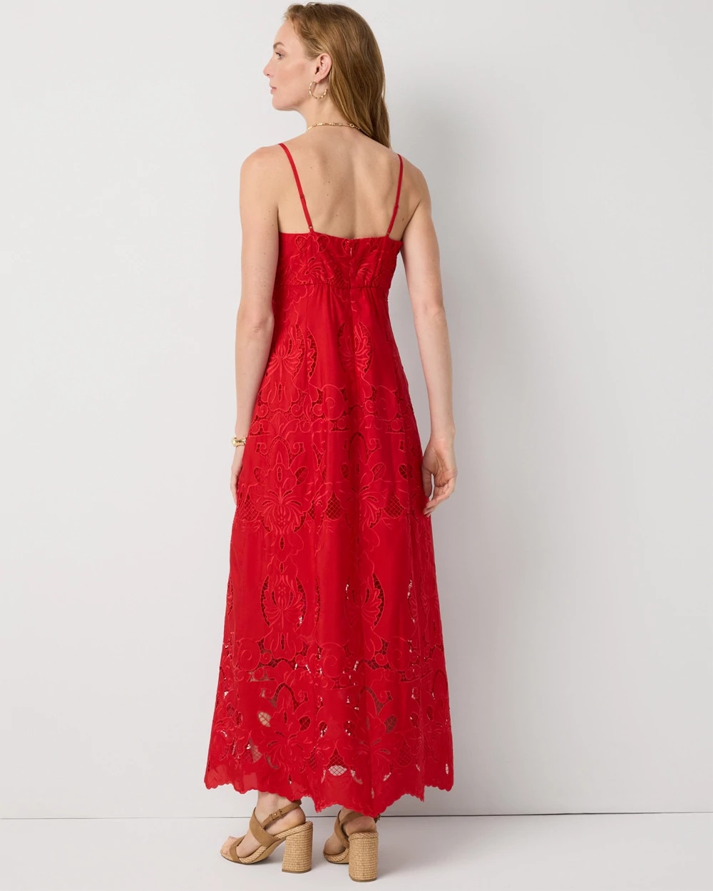 Eyelet Square Neck Maxi Dress - image 4