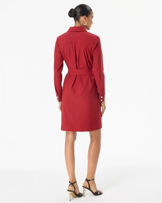 Petite Long Sleeve Shirt Dress click to view larger image.