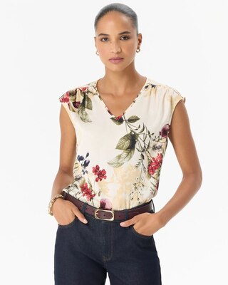 V-neck Satin Shell