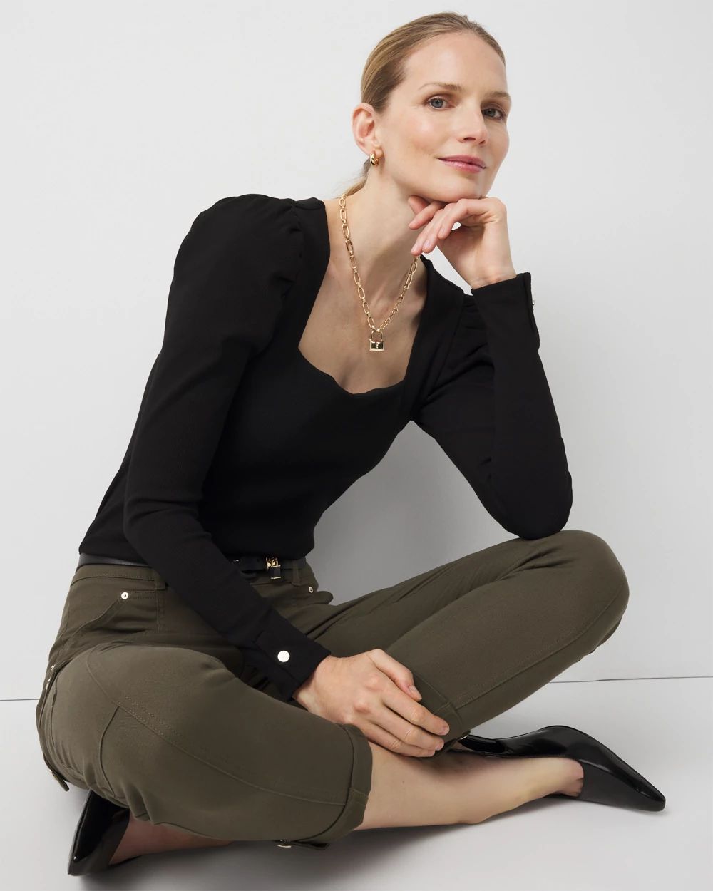 WHBM FORME™ Puff Sleeve Top click to view larger image.