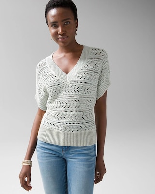 Short-Sleeve Knit Pullover