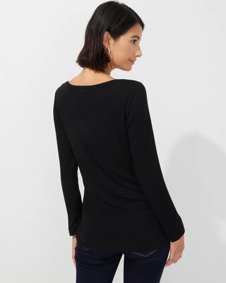 Outlet WHBM Long-Sleeve Scoop-Neck Tee