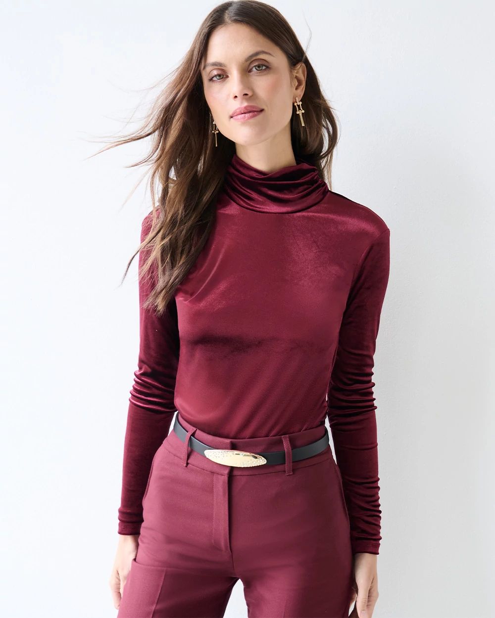 WHBM FORME™ Long Sleeve Velvet Top click to view larger image.