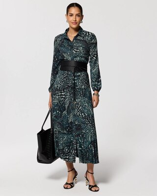 Petite Long Sleeve Maxi Shirt Dress click to view larger image.