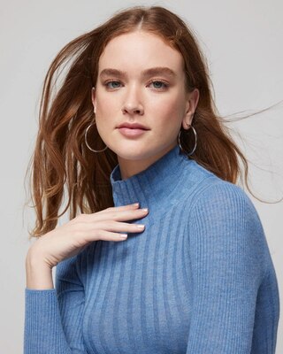 Long Sleeve Cashmere Blend Mockneck