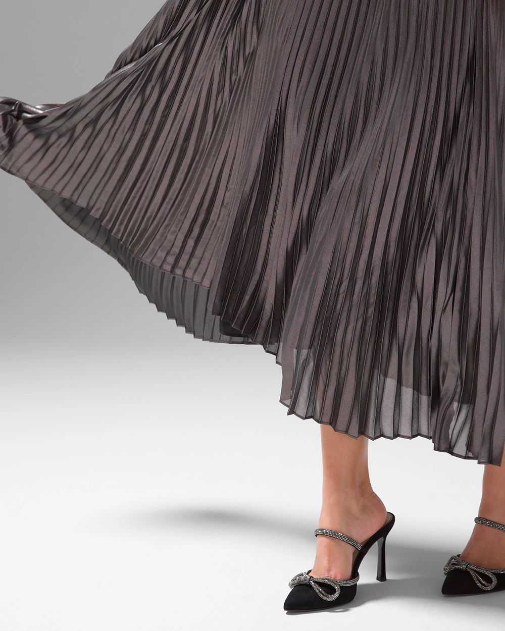 Pleated Halter Midi Dress