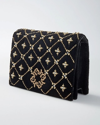 Bejeweled Velvet Crossbody Bag click to view larger image.