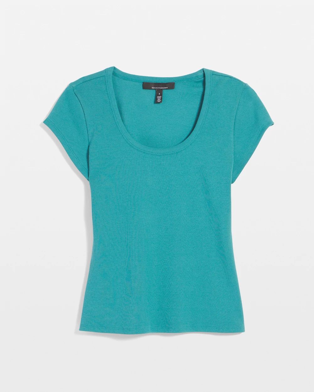 WHBMFORME™ Ribbed Stretch Scoop Neck Tee
