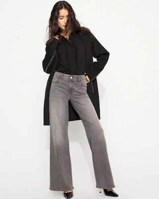 Petite Mid Rise Wide-Leg Jean