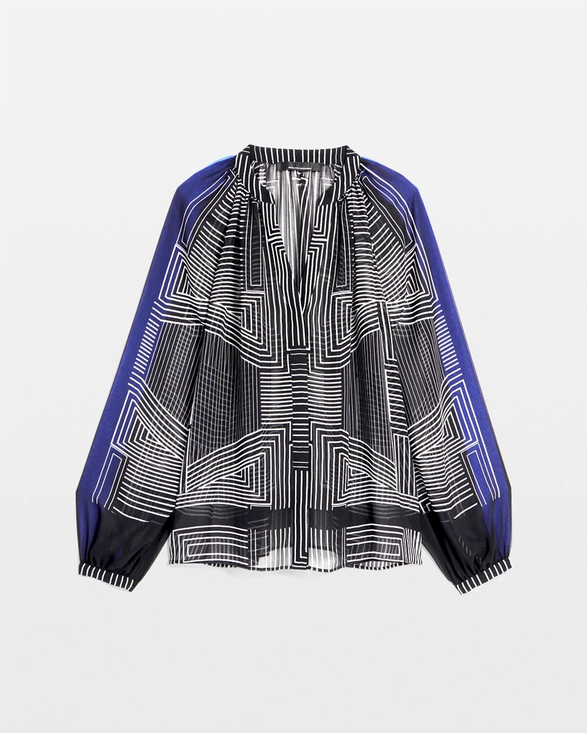 White House Black Market Petite Raglan Sleeve Georgette Blouse In Black