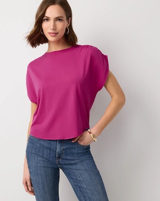 Ruched Shoulder Tee