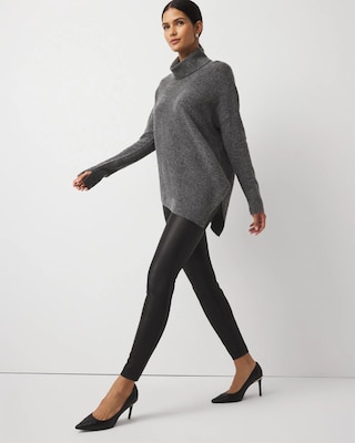 Asymmetrical Hem Turtleneck Sweater click to view larger image.