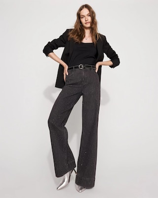 Extra High Rise Heatset Pinstripe Trouser Jean