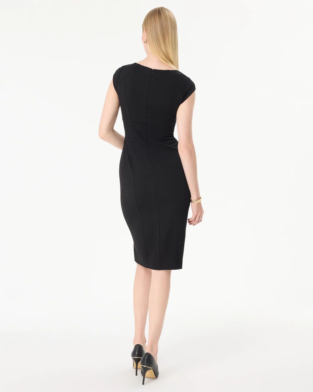 Colorblock Crew Neck Sheath Dress click to view larger image.