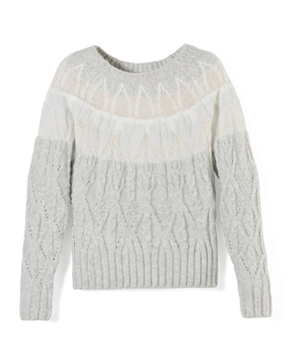 Cable Knit & Lurex Bateau Sweater click to view larger image.