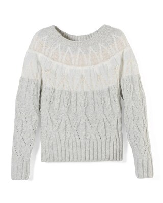 Cable Knit & Lurex Bateau Sweater