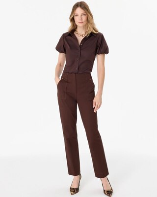 Puff Sleeve Poplin Shirt click to view larger image.