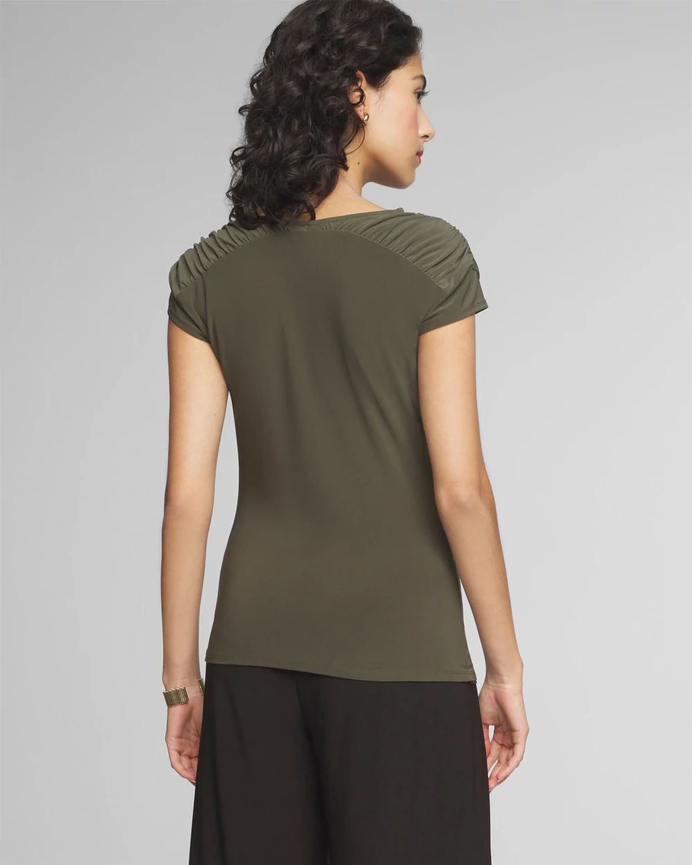 Matte Jersey Cowl Neck Shell Top