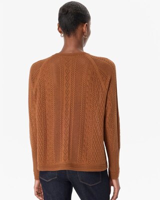 Pointelle V-neck Pullover click to view larger image.