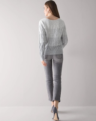 Long Sleeve Bateau Neck Ombre Pullover click to view larger image.