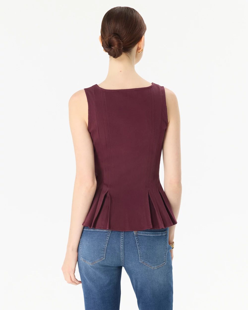 Peplum Button Front Top click to view larger image.