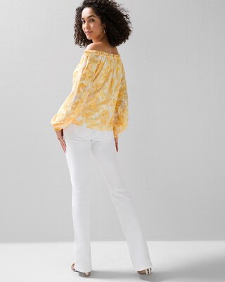 Off-the-Shoulder Clip-Print Top