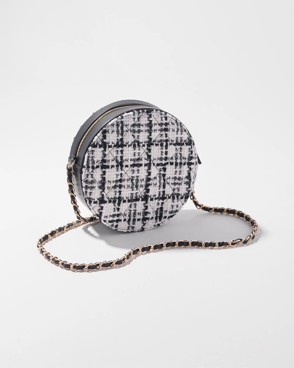Round Tweed Chain Bag
