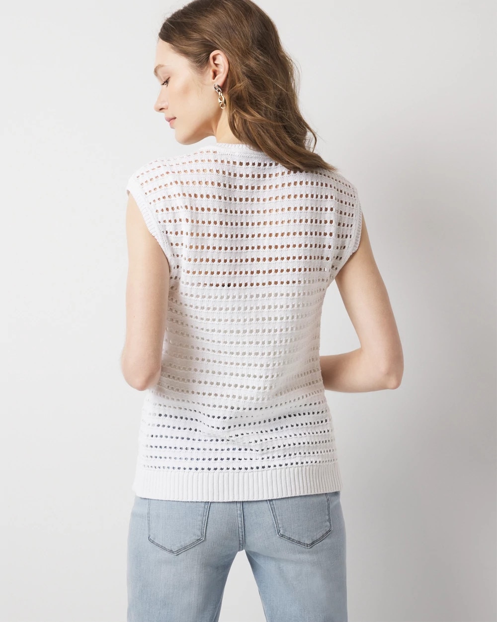 Open Stitch Long Vest