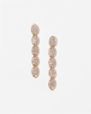 Gold Pave Chain Earrings click to view larger image.