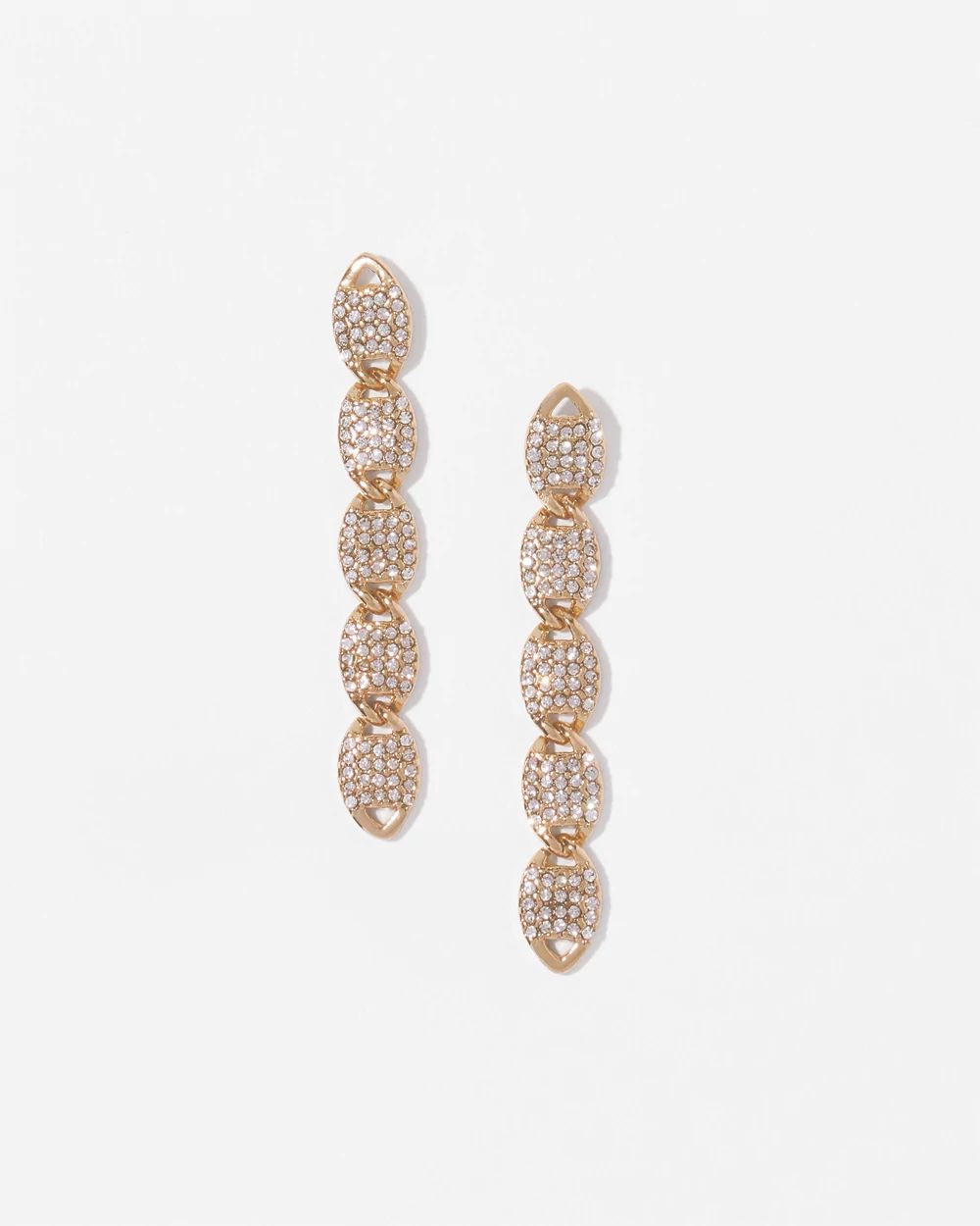 Gold Pave Chain Earrings click to view larger image.