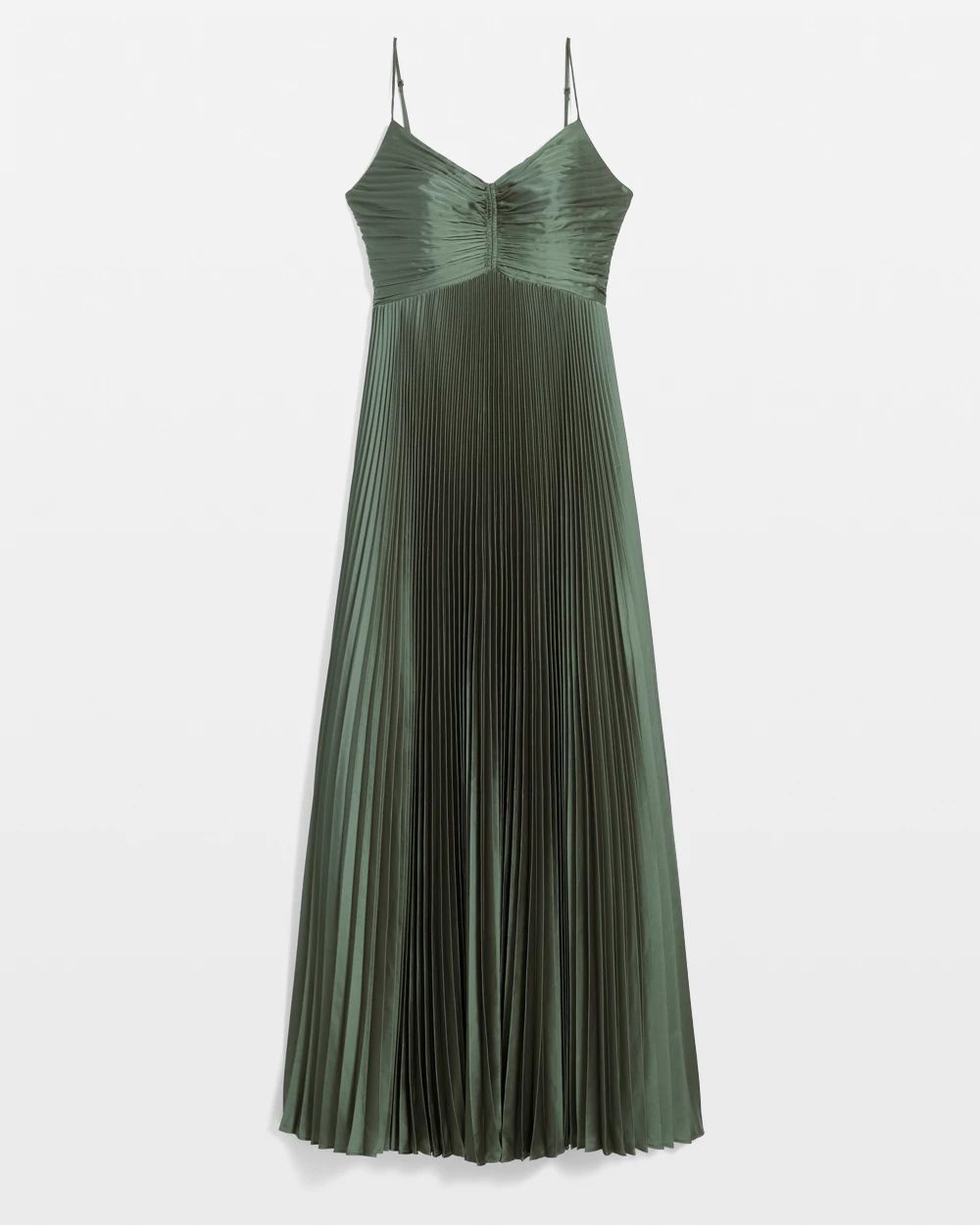 Satin Pleated Maxi Dress