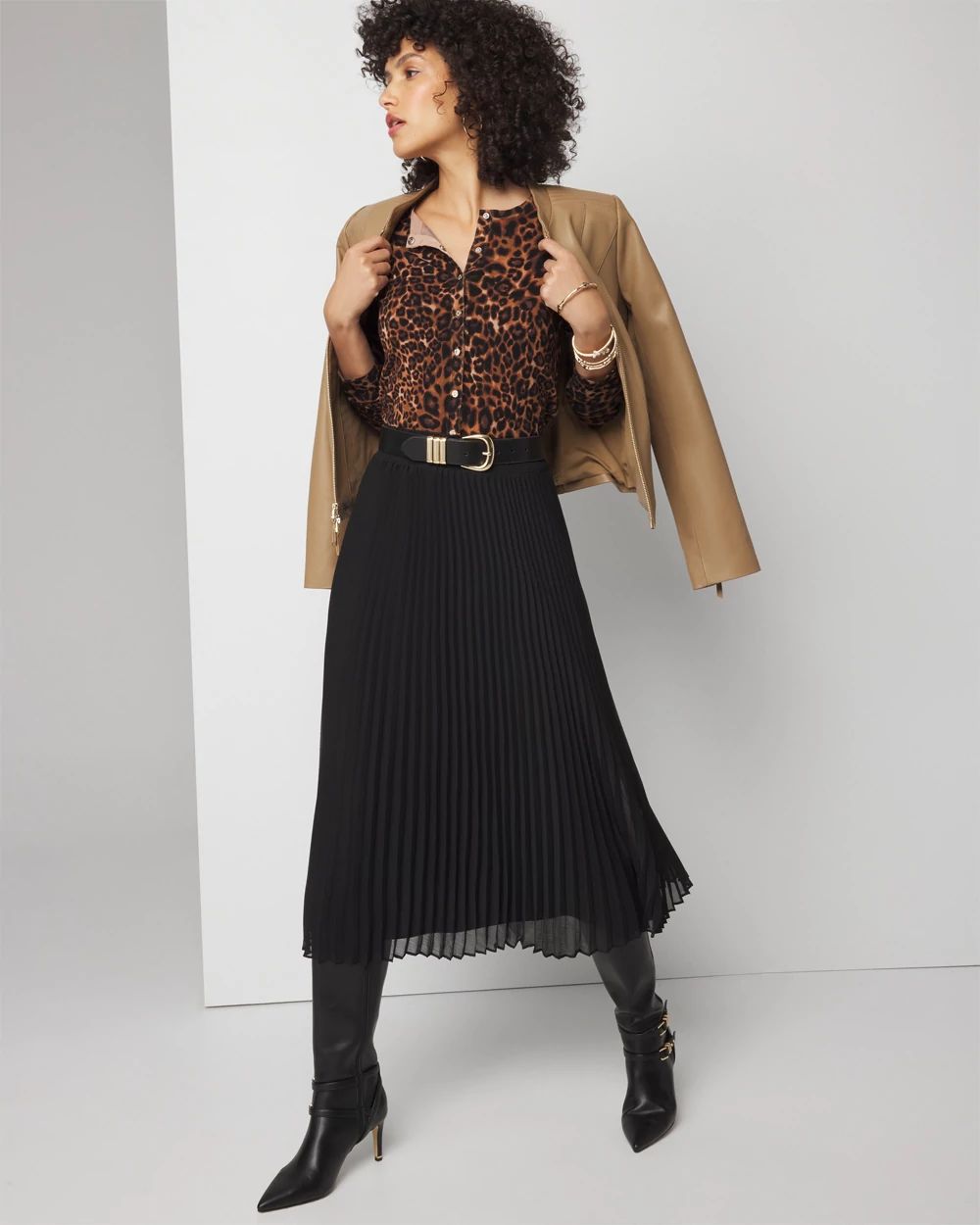 Pleated Chiffon Skirt click to view larger image.