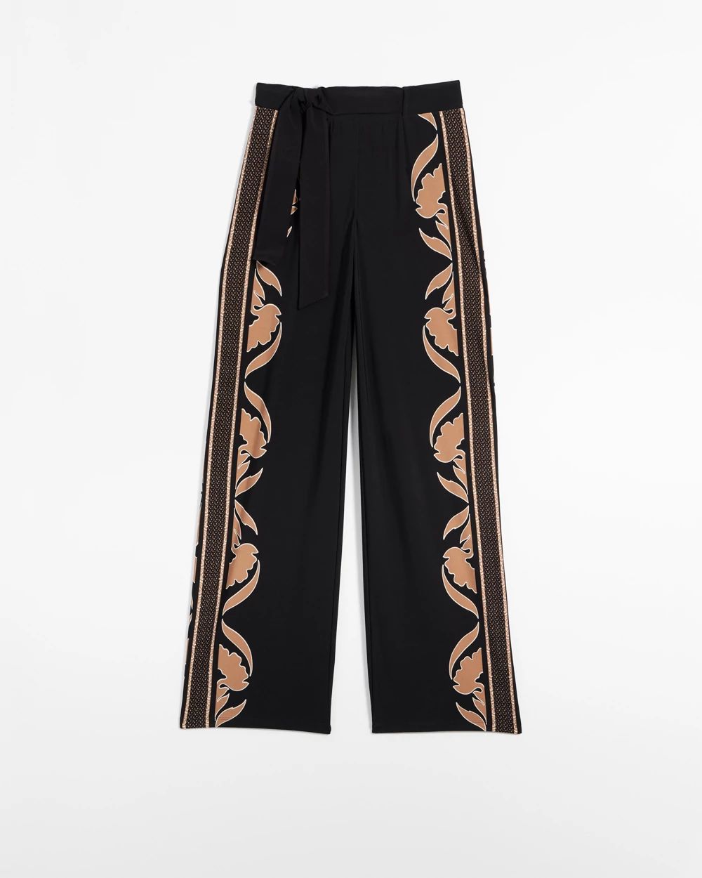 Matte Jersey Belted Wide Leg Pant