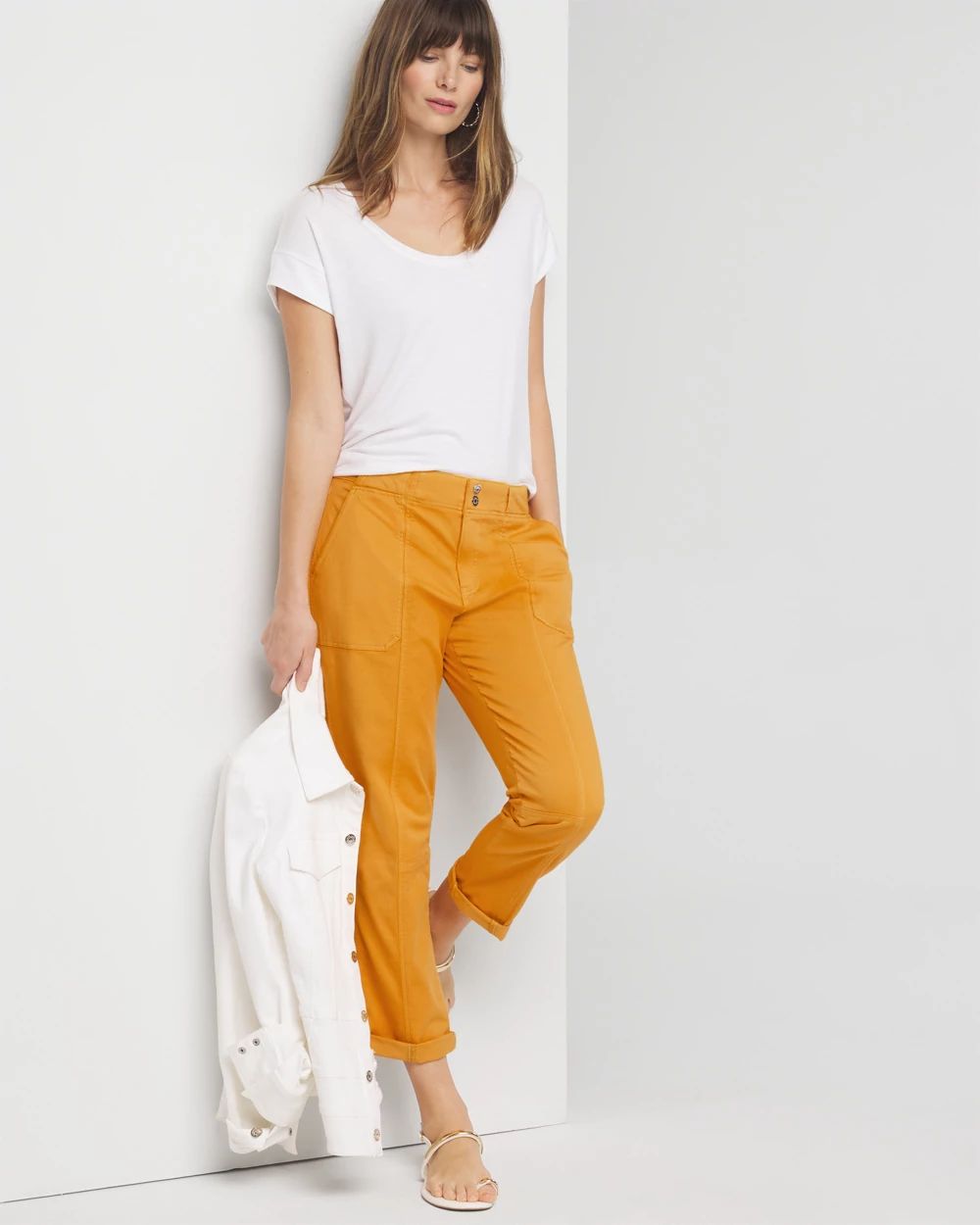 Mid-Rise Pret-A-Pedi Straight Crop Pants click to view larger image.