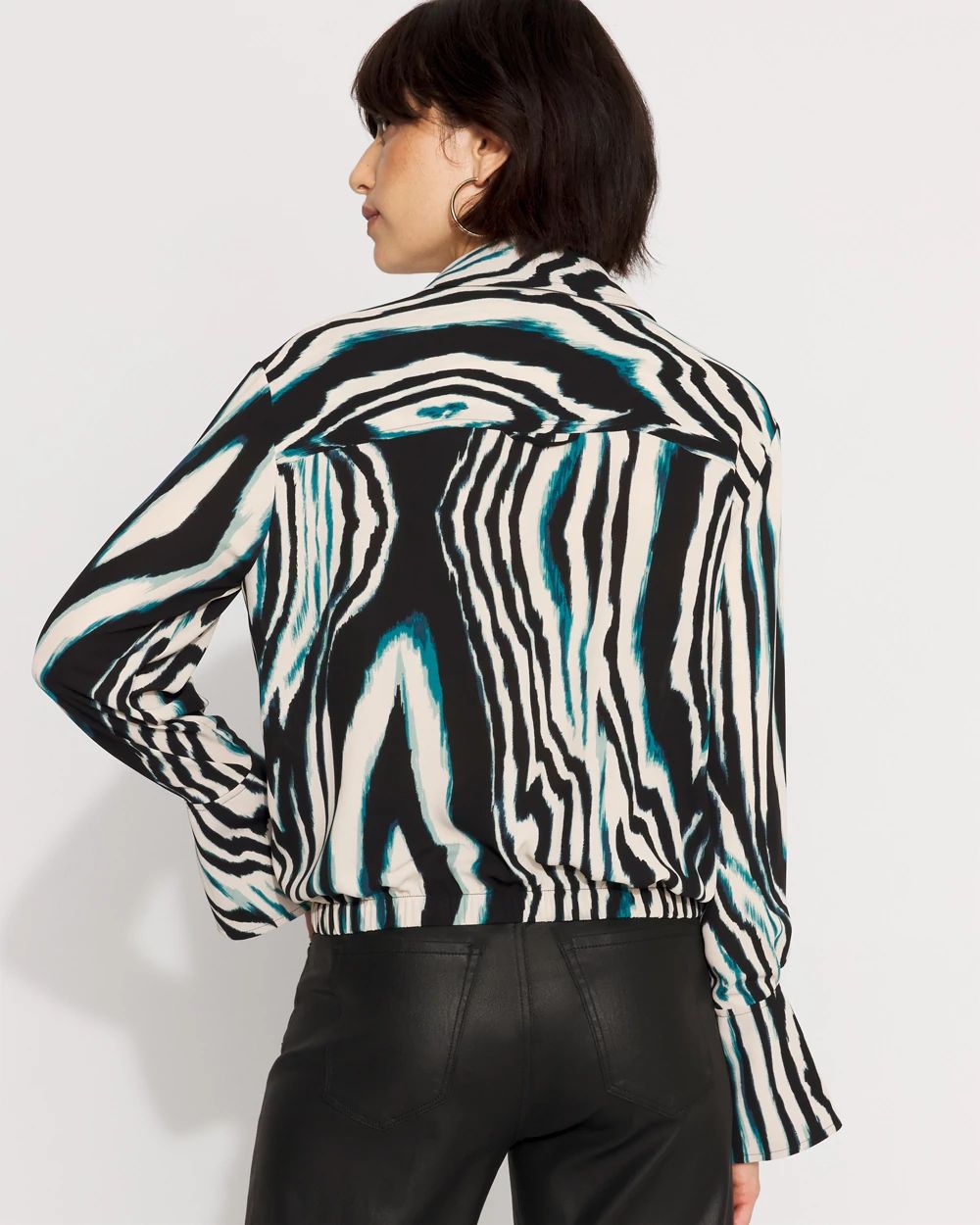 Long-Sleeve Flare Cuff Shirt click to view larger image.