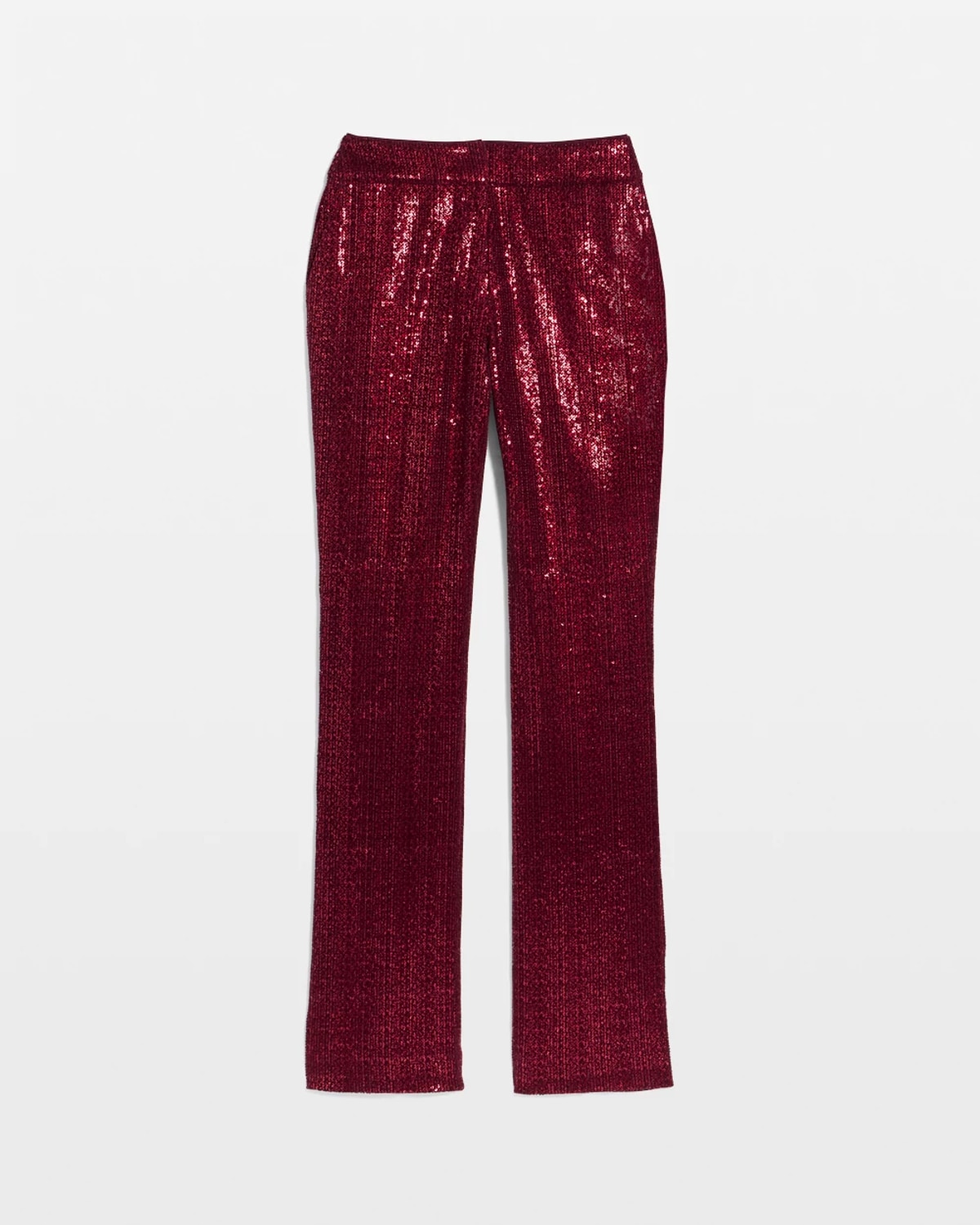 White House Black Market Zoey Sequin Velvet Straight Pants In Burgundy