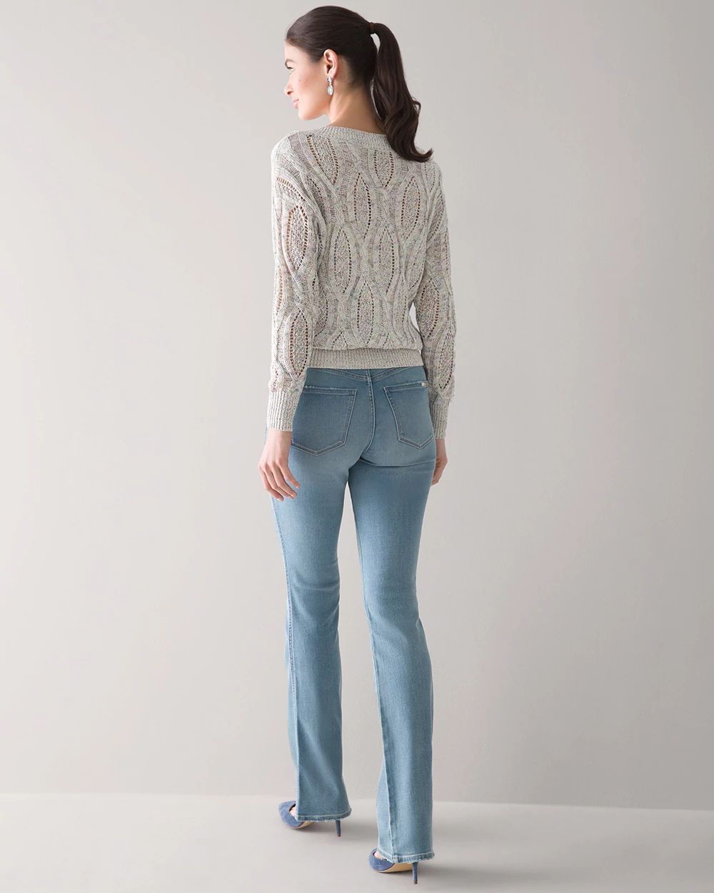Multicolored Cable Knit Sweater