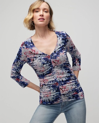 3/4 Sleeve Reversible Mesh Top