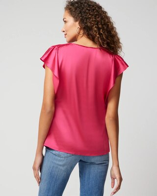 Flutter-Sleeve V-Neck Top
