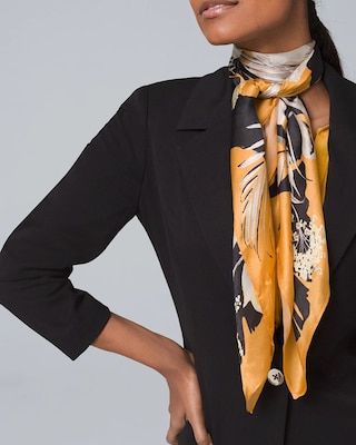 Silk Mixed-Print Square Scarf click to view larger image.