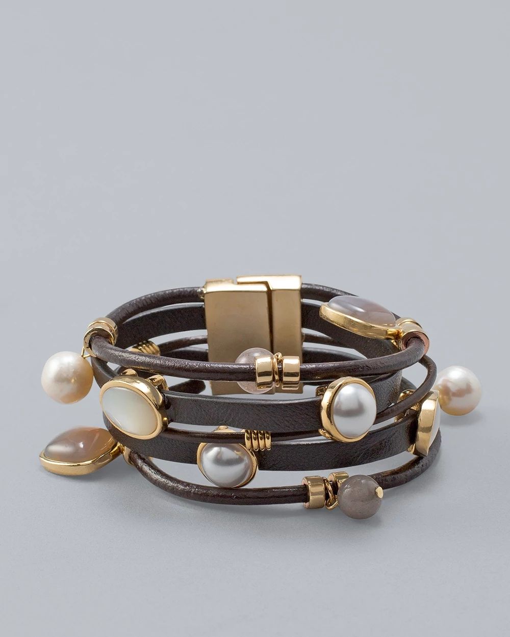 PEARL AND LEATHER BRACELET