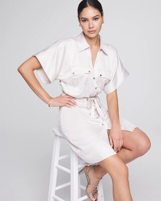 Short Sleeve Utility Shirt Dress