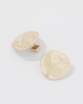 Gold Hammered Disc Stud Earrings click to view larger image.