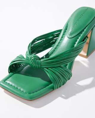 Knotted Strappy Mid-Heel Sandal