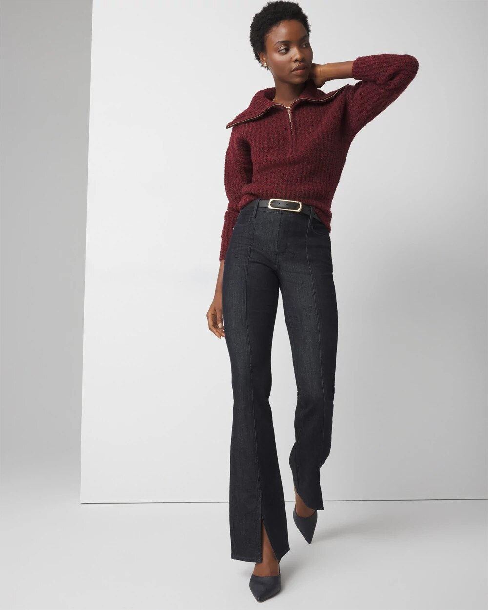 Half-Zip Boucle Sweater - image 2