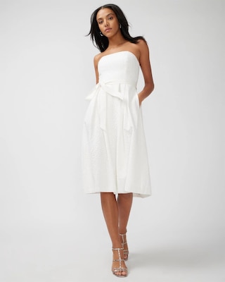Strapless Eyelet Fit-and-Flare Dress